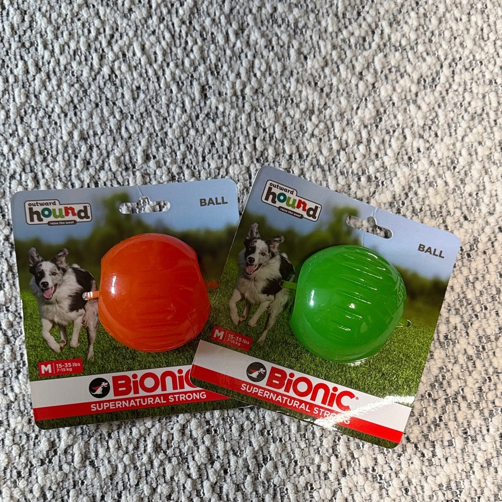 Bionic‎ by Outward Hound Tough Dog Ball | 2-Pack | Size Medium | NWT